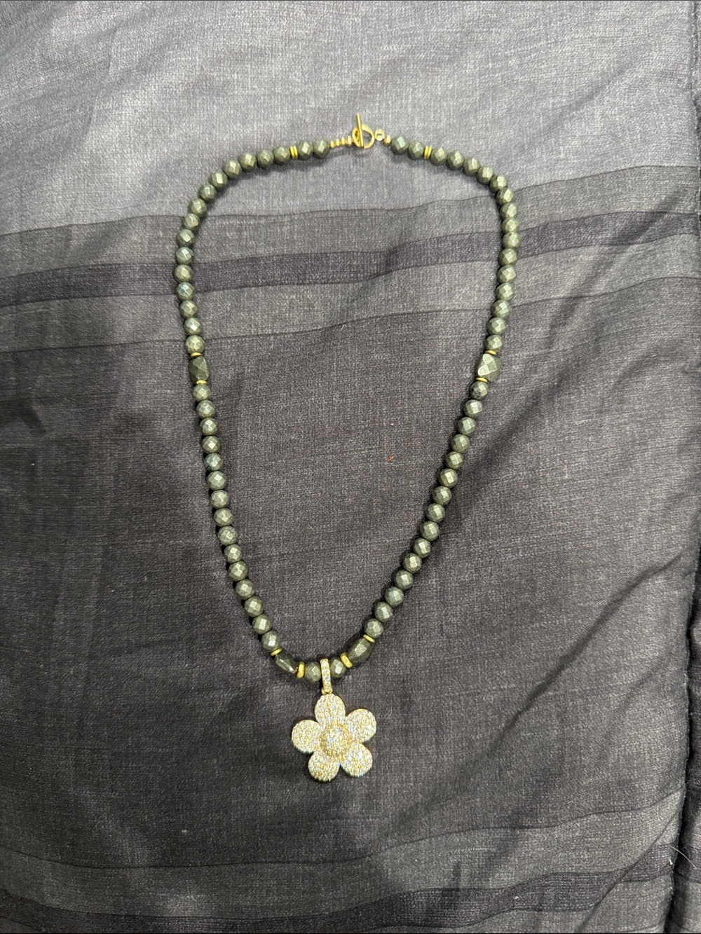 Gold Flower micro-pavé cubic zirconia flower pendants